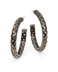 Slane | Metallic Sterling Silver Basketweave Hoop Earrings35 | Lyst