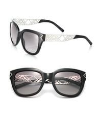 Tory Burch | Black Chevron Arm 53mm Square Sunglasses | Lyst