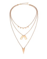 ABS By Allen Schwartz | Metallic Sunset Blvd Three-row Necklace | Lyst