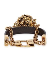 Alexander McQueen | Black Harness Skull Bracelet for Men | Lyst