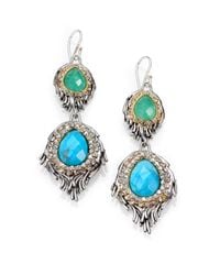Alexis Bittar | Blue Elements Cholulian Turquoise, Chrysoprase & Crystal Feather Drop Earrings | Lyst