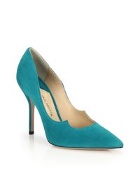Paul Andrew | Blue Suede Sculpted-vamp Pumps | Lyst