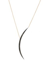 Kismet by Milka | Metallic Black Diamond Moon Necklace | Lyst