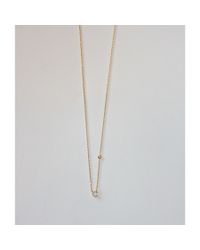Tai | Metallic Petite Pave Monogram Necklace | Lyst