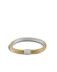 John Hardy | Metallic Classic Chain 6.5mm Reversible Bracelet, Silver, 18k, Diam | Lyst