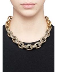 J.Crew | Metallic Mixed Pavé Link Necklace | Lyst