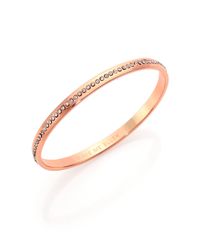 kate spade new york | Pink Make Me Blush Crystal Idiom Bangle Bracelet | Lyst