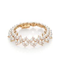 Adriana Orsini | White Garden Gate Faux Pearl Drama Bracelet/goldtone | Lyst