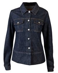 Helmut Lang | Blue Faux Fur Collar Denim Jacket | Lyst