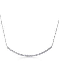 Anne Sisteron - Metallic 14kt White Gold Diamond Double Thin Crescent Necklace - Lyst
