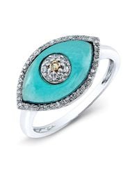 Anne Sisteron - 14kt White Gold Blue Topaz Diamond Evil Eye Ring - Lyst