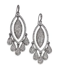ABS By Allen Schwartz | Metallic Dark & Stormy Teardrop Chandelier Earrings | Lyst