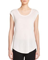VINCE | White Twisted Cap-sleeve Tee | Lyst