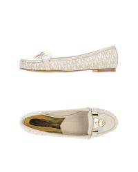 MICHAEL Michael Kors White Moccasins