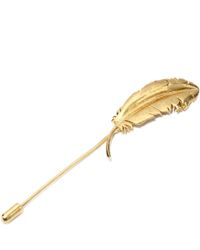 Alexander McQueen | Metallic Feather Brooch | Lyst