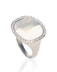 Monique Péan | Blue One Of A Kind Grey Ombre Fossil Ring | Lyst