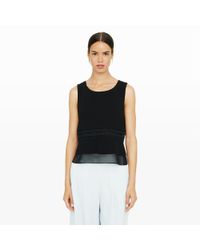 Club Monaco | Black Anrole Lace-insert Top | Lyst