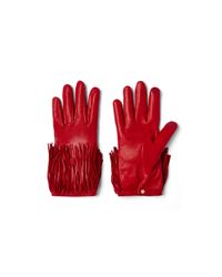 Diane von Furstenberg | Red Fringe Leather Gloves | Lyst