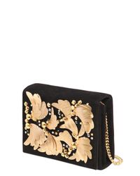 Giuseppe Zanotti | Black Zigzag Crystal Embellished Suede Clutch | Lyst
