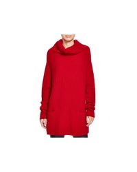 VINCE | Red Cowl Neck Cashmere Tunic | Lyst
