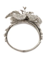 Alexander McQueen | Metallic Crystal-Embellished Flower Bracelet | Lyst