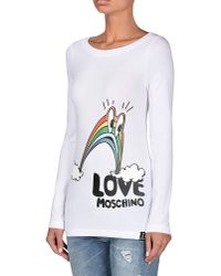 Love Moschino | White Long Sleeve T-shirt | Lyst