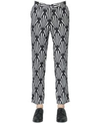 Dolce & Gabbana | Black 18cm Printed Hemp & Linen Blend Pants for Men | Lyst
