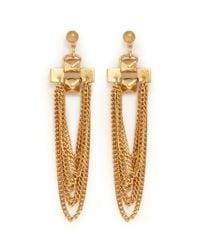 Ela Stone | Metallic Gwen Chain Tassel Earrings | Lyst