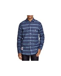 Psycho Bunny | Gray Flannel Plaid Regular Fit Button Down Shirt for Men | Lyst