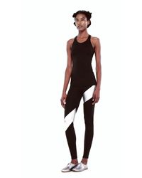 Norma Kamali | Black Spliced Diagonal Legging | Lyst