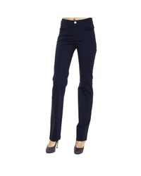 Armani Jeans | Blue Jeans Satin Stretch Waist High Gamba Dritta | Lyst