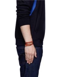 Valentino | Orange 'rockstud' Double Wrap Leather Bracelet for Men | Lyst