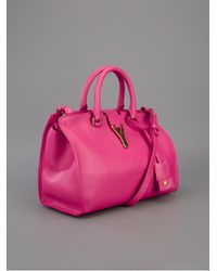 Saint laurent \u0026#39;classic Cabas Y\u0026#39; Small Bag in Pink (pink \u0026amp; purple ...  