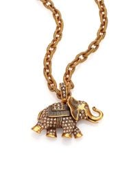 Oscar de la Renta | Metallic Pavé Crystal Elephant Pendant Necklace | Lyst