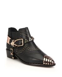 Ivy Kirzhner | Black Sante Fe Leather Cap-toe Ankle Boots | Lyst