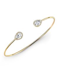 Anne Sisteron | 14kt Yellow Gold Mini Throne White Topaz Diamond Cuff | Lyst