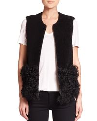 Loeffler Randall | Black Shearling Vest | Lyst