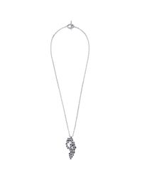 St. John | Gray 'night Bloom' Crystal Laurel Pendant Necklace | Lyst