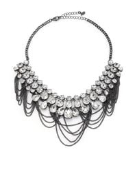 ABS By Allen Schwartz | Metallic Dark & Stormy Chained Jewel Bib Necklace | Lyst
