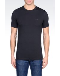 Armani Jeans | Blue T-shirt In Stretch Cotton for Men | Lyst