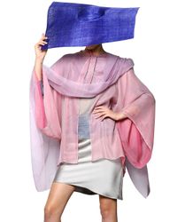 Giorgio Armani | Pink Long Silk Poncho | Lyst