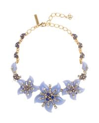 Oscar de la Renta | Metallic Periwinkle Resin Flower Necklace | Lyst