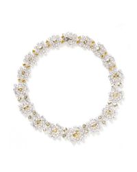 CZ by Kenneth Jay Lane | Green Cubic Zirconia Snowflake Floral Necklace | Lyst