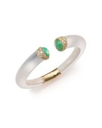 Alexis Bittar | Metallic Desert Jasmine Lucite, Chalcedony & Crystal Cuff Bracelet | Lyst