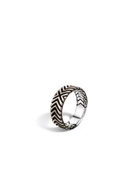 John Hardy | Metallic Bedeg Triangle Line Pattern Band Ring for Men | Lyst