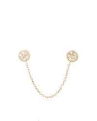 Sydney Evan | Metallic Diamond Disc Studs with Chain | Lyst