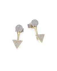 Meira T | Metallic Diamond, 14k White & Yellow Gold Ear Jacket & Stud Earrings Set | Lyst