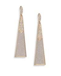 ABS By Allen Schwartz | Metallic Gold Coast Glitter Triangle Drop Earrings | Lyst