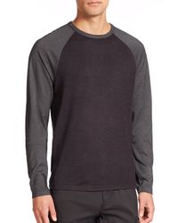 Saks Fifth Avenue | Black Raglan-sleeve Crewneck Tee for Men | Lyst