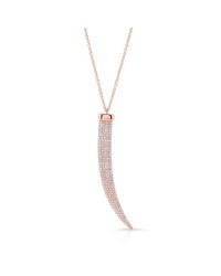 Anne Sisteron | Pink 14kt Rose Gold Diamond Tusk Necklace | Lyst